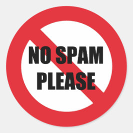 Pegatina Redonda Sin SPAM, por favor