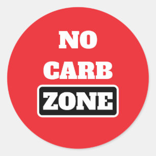 Pegatina Redonda Sin zona de carbohidrógeno (100% CARNIVORE)