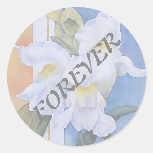 PEGATINA REDONDA SINAPDRAGONES BLANCOS DE BODA (Anverso)