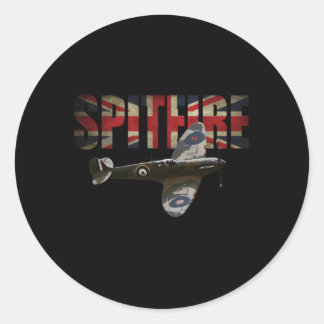 Pegatina Redonda Sindicato de Avión de Combate Spitfire Raf Superma