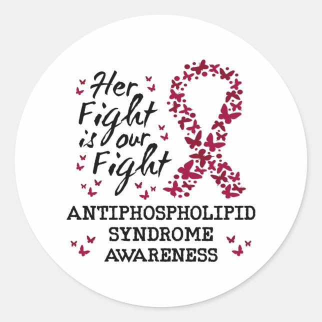 Pegatina Redonda Síndrome antifosfolípido Conciencia (Anverso)