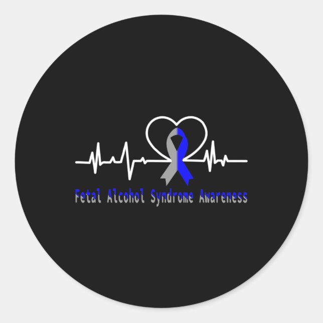 Pegatina Redonda Síndrome de Alcohol Fetal Conciencia Apoyo al lati (Anverso)