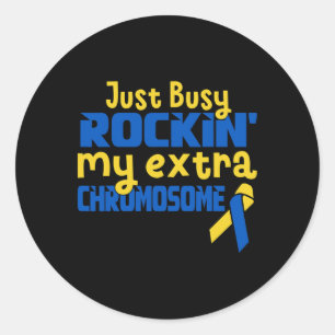 Pegatina Redonda Síndrome de Caída del Cromosoma Extra Awa