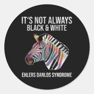Pegatina Redonda Síndrome de Danlos no siempre es negro y blanco