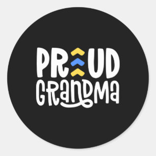 Pegatina Redonda Síndrome de Down Abuela Awareness Giers Lucky Arro