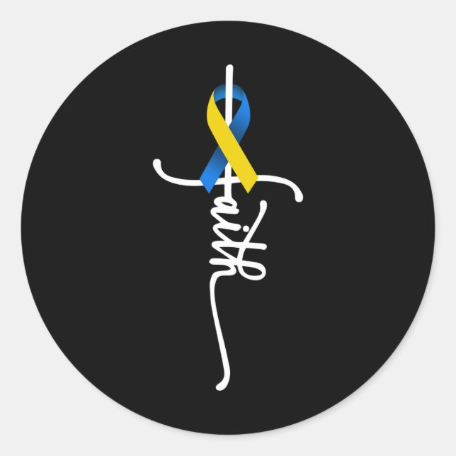 Pegatina Redonda Síndrome de Down Regalos de concientización sobre  (Anverso)