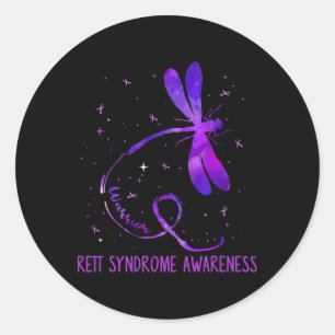 Pegatina Redonda Síndrome de Ki Rett Conciencia Disfraz Dragonfly R