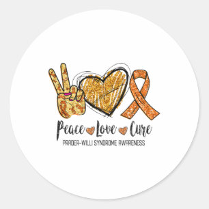 Pegatina Redonda Síndrome de Prader-willi Conciencia Paz Cure Ri