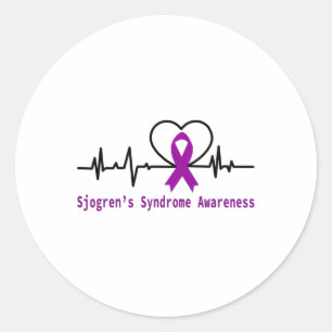 Pegatina Redonda Síndrome de Sjogrens Conciencia Heartbeat Cinta pú