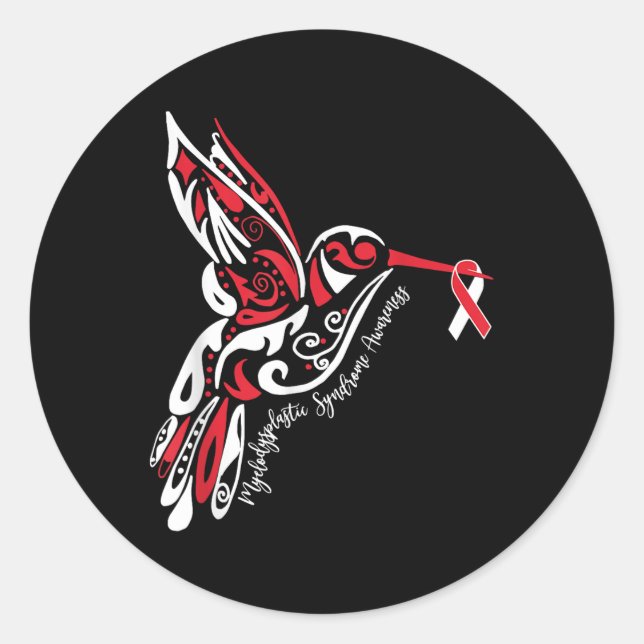 Pegatina Redonda Síndrome mielodisplásico Conciencia de los medios (Anverso)