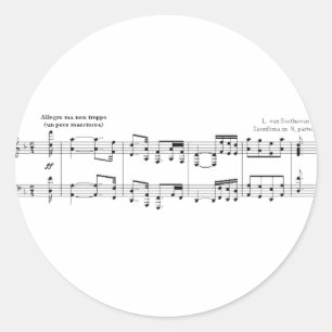 Pegatina Redonda Sinfonía #9 (negro) de Beethoven