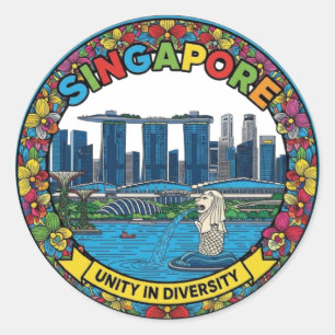 PEGATINA REDONDA SINGAPUR