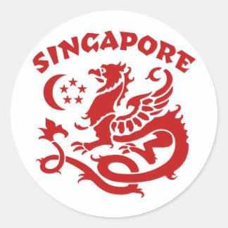 Pegatina Redonda Singapur
