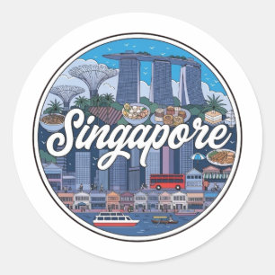PEGATINA REDONDA SINGAPUR