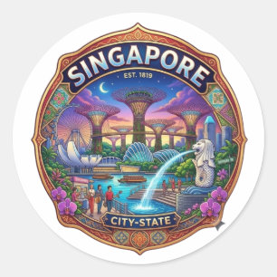 PEGATINA REDONDA SINGAPUR