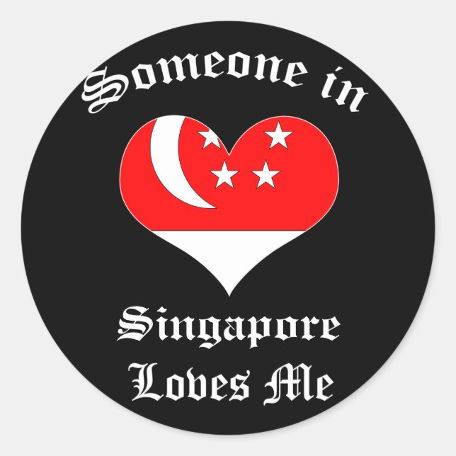 Pegatina Redonda Singapur (Anverso)