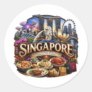 PEGATINA REDONDA SINGAPUR