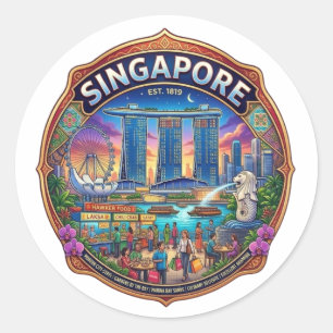 PEGATINA REDONDA SINGAPUR