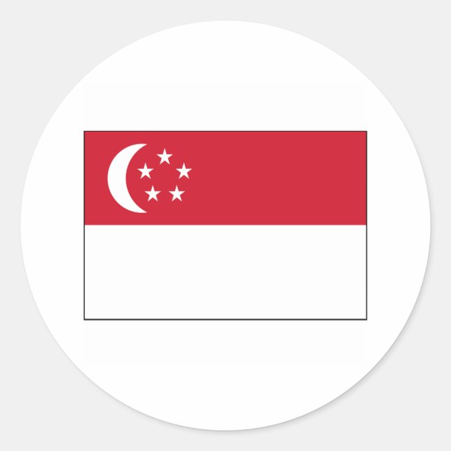 Pegatina Redonda Singapur FLAG International (Anverso)