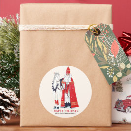 Pegatina Redonda Sinterklaas y Amerigo