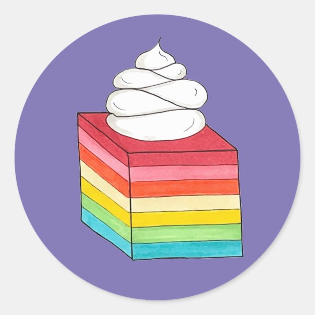 Pegatina Redonda Síntesis de ensalada de Gelatina de Arcoiris retro (Anverso)