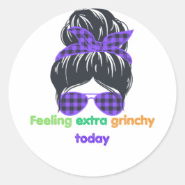 Pegatina Redonda Sintiéndome extra gruñón hoy