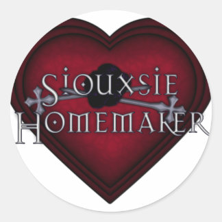 Pegatina Redonda Siouxsie Homemaker Knitting (Rojo)