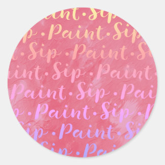 Pegatina Redonda Sip & Paint