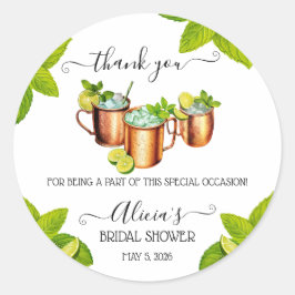 Pegatina Redonda Sip, Sip, Hooray! Favor de la ducha de novias en l