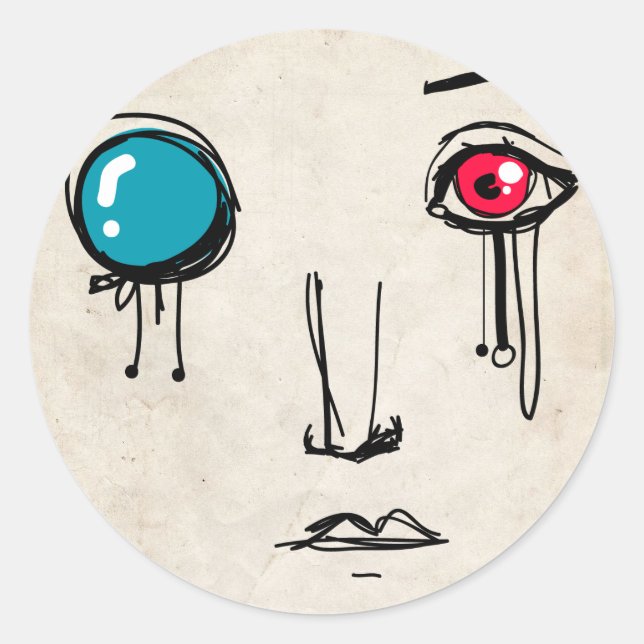 Pegatina Redonda Sir Cyborg (Anverso)