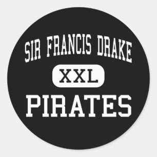 Pegatina Redonda Sir Francis Drake - Piratas - Alto - San Anselmo