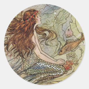 Pegatina Redonda Sirena
