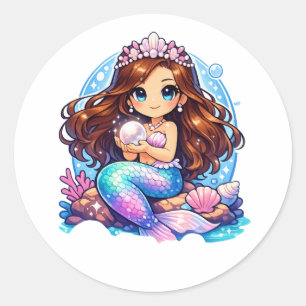 Pegatina Redonda sirena