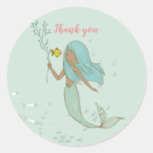 Sirena bajo el mar Gracias pegatinas