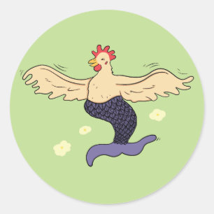 Pegatina Redonda Sirena de pollo