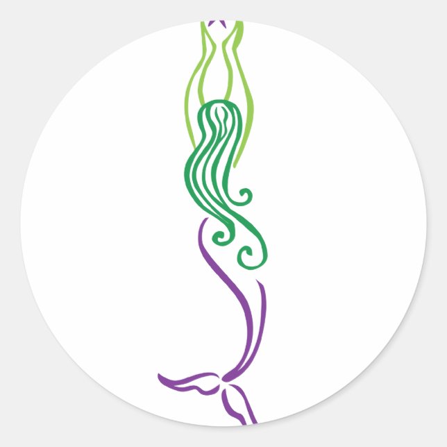 Pegatina Redonda Sirena de Starfish (Anverso)