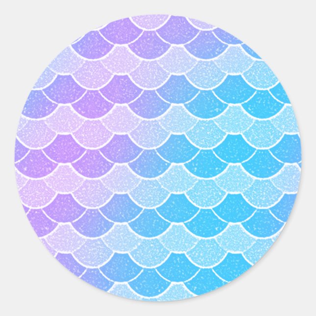 Pegatina Redonda Sirena - Escala Pastel (Anverso)
