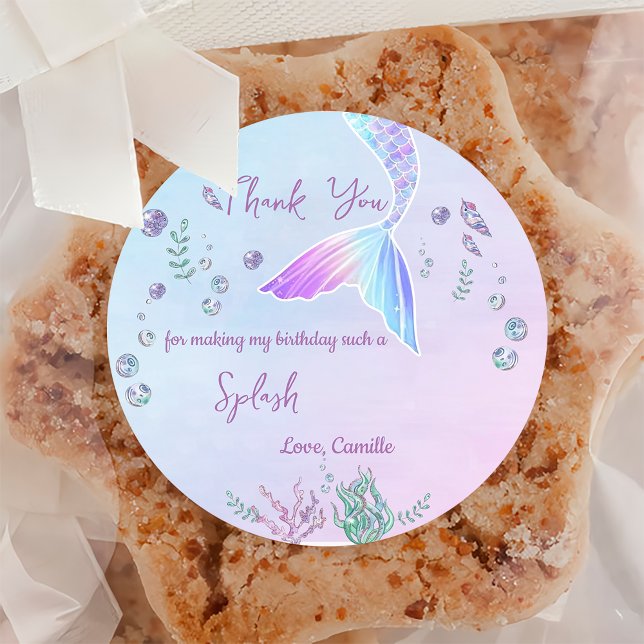 Pegatina Redonda Sirenita Fiesta de cumpleaños, ONE der The Sea Peg (Subido por el creador)