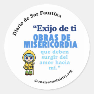 Pegatina Redonda "Sirve por amor a Cristo"