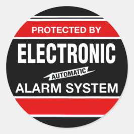 Pegatina Redonda Sistema de alarma electrónico