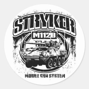 Pegatina Redonda Sistema móvil de pistolas M1128 Stryker