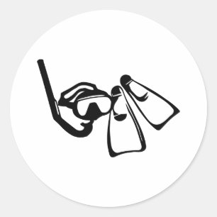 Pegatina Redonda Sistema que se zambulle