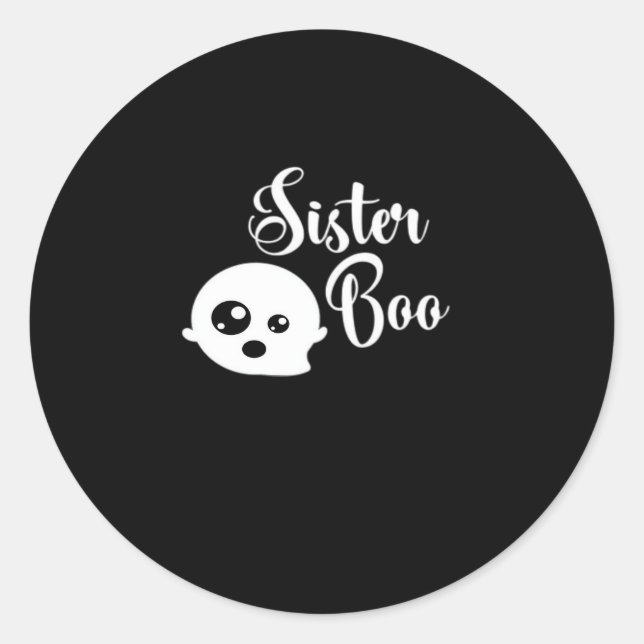 Pegatina Redonda Sister Boo Halloween (Anverso)