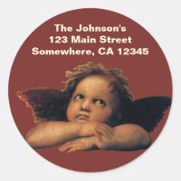 Sistine Madonna, detalles de Angels de Raphael San