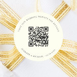 Pegatina Redonda sitio web boda detalles del código QR marfil rsvp<br><div class="desc">Añade tu url para el sitio web de tu boda. Para información,  detalles,  rsvp en línea. Fondo de marfil de color,  texto negro.</div>