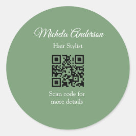 Pegatina Redonda Sitio web de contacto de nombres para el pelulista