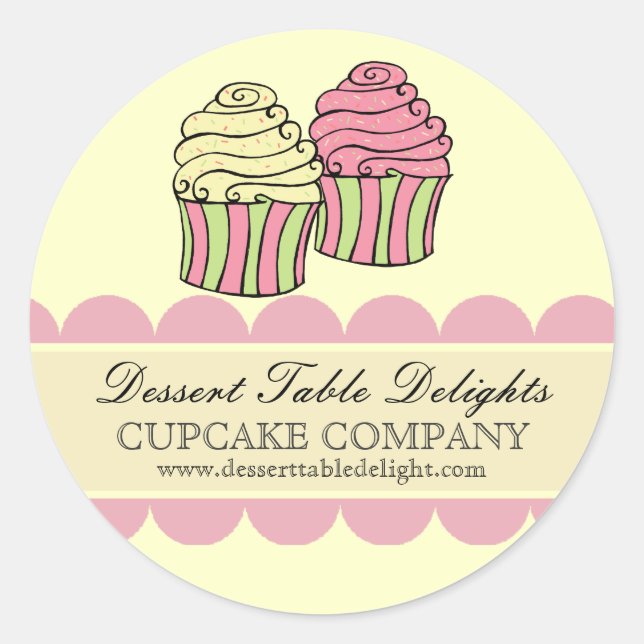 Pegatina Redonda Sitio web de publicidad comercial de Cupcake Strip (Anverso)