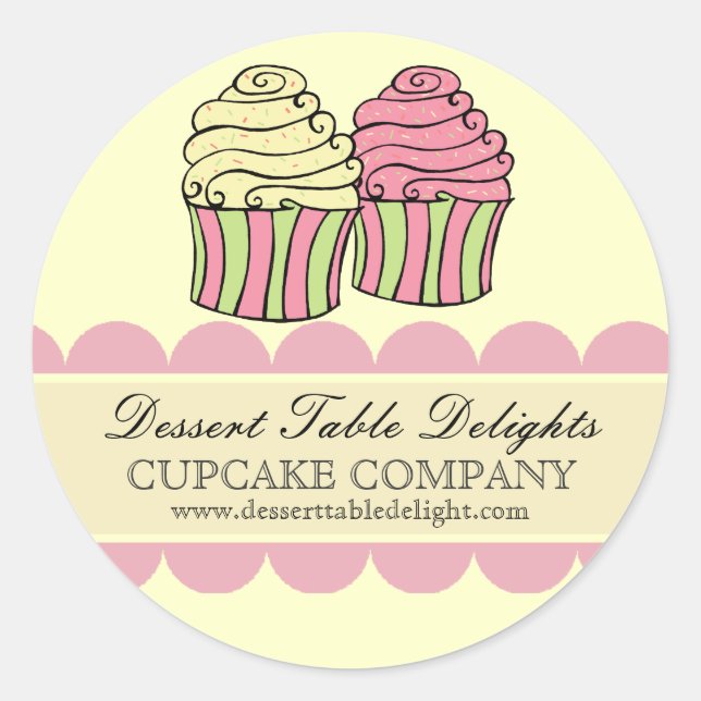Pegatina Redonda Sitio web de publicidad comercial de Cupcake Strip (Anverso)