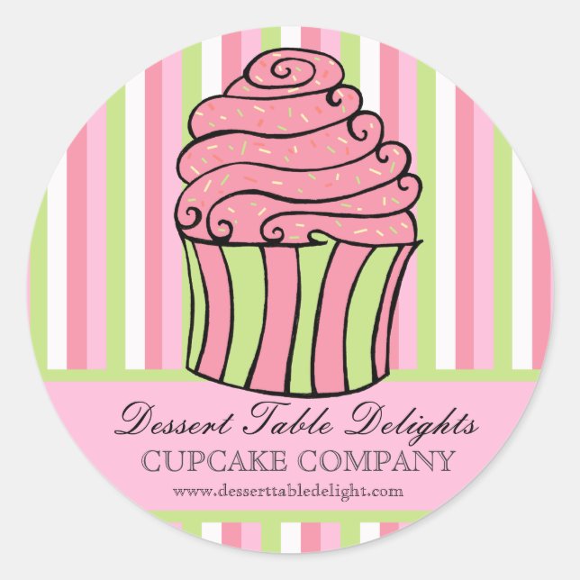 Pegatina Redonda Sitio web de publicidad comercial de Cupcake Strip (Anverso)