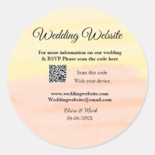 Pegatina Redonda sitio web del boda agregar código Q R exploración